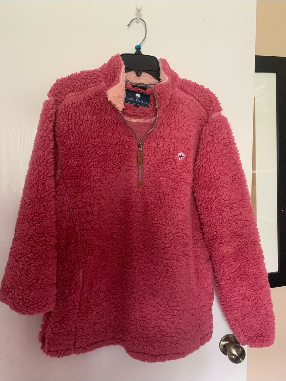 The Southern Shirt Company Plush Pink Sherpa Quarter-Zip Pullover